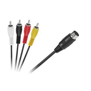 Koaksiālo kabeļi 75 Ohm, 50 Ohm un Televīzijas aksesuāri // HDMI, DVI, Audio savienotājkabeļi un aksesuāri // Kabel DIN-4 x RCA 1,8m