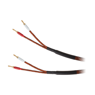 Akustiskais audio sistēmu kabelis un vads. Skaļruņu kabelis // Kabel głośnikowy 5.0 m Kruger&amp;Matz (wtyki banan)