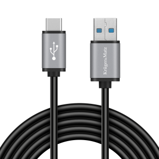 Планшеты и аксессуары // USB Kабели // Kabel USB wtyk 3.0V - wtyk typu C 5 Gbps 1m Kruger&amp;Matz Basic