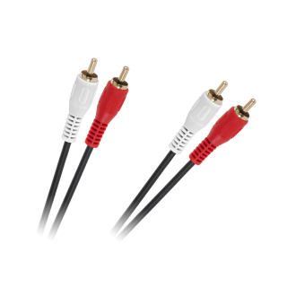 Koaksialinių kabelių sistemos // HDMI, DVI, AUDIO jungiamieji laidai ir priedai // Kabel 2 x RCA - 2 x RCA 1,5m czarny 4mm