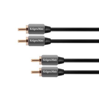 Koaksialinių kabelių sistemos // HDMI, DVI, AUDIO jungiamieji laidai ir priedai // Kabel 2RCA-2RCA 1.8m Kruger&amp;Matz