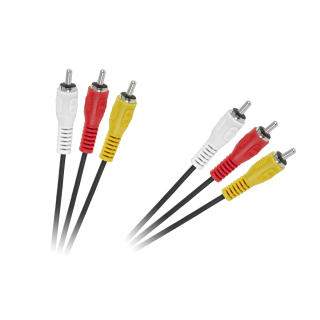 Koaksialinių kabelių sistemos // HDMI, DVI, AUDIO jungiamieji laidai ir priedai // Kabel 3 x RCA - 3 x RCA 1,5m