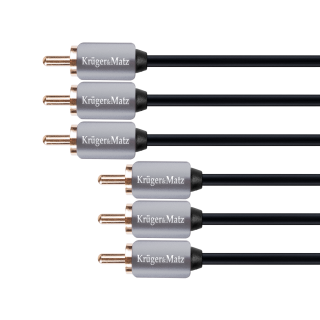 Koaksiaalvõrgud // HDMI, DVI, AUDIO ühenduskaablid ja tarvikud // Kabel 3RCA-3RCA component 1.8m Kruger&amp;Matz