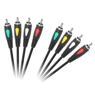 Koaksiālo kabeļi 75 Ohm, 50 Ohm un Televīzijas aksesuāri // HDMI, DVI, Audio savienotājkabeļi un aksesuāri // Kabel 4RCA-4RCA 1.0m Cabletech Eco-Line