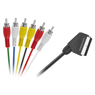 Koaksialinių kabelių sistemos // HDMI, DVI, AUDIO jungiamieji laidai ir priedai // Kabel EURO - 6 x RCA 1,2m