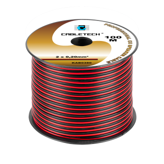 Acoustic audio systems cable and wire. Speaker cable // Kabel głośnikowy 0,2mm czarno-czerwony