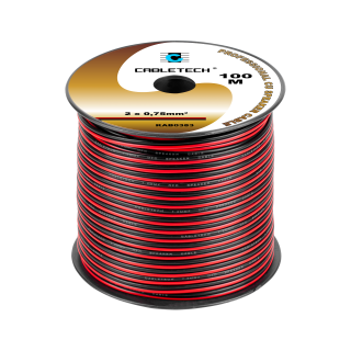 Acoustic audio systems cable and wire. Speaker cable // Kabel głośnikowy 0,75mm czarno-czerwony