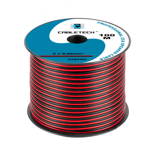 Akustika süsteemide kaablid // Kabel głośnikowy CCA 0.50mm czarno-czerwony