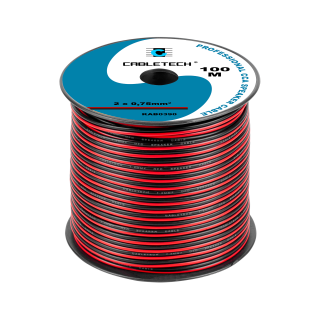 Acoustic audio systems cable and wire. Speaker cable // Kabel głośnikowy CCA 0.75mm czarno-czerwony