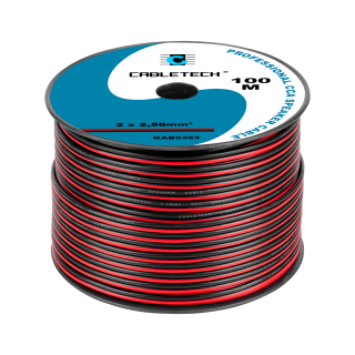 Acoustic audio systems cable and wire. Speaker cable // Kabel głośnikowy CCA 2.5mm czarno-czerwony