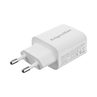 Telefoni un aksesuāri // Lādētāji un turētāji // Ładowarka sieciowa Kruger&amp;Matz GaN dual USB z funkcją Power Delivery i Quick Charge