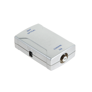 Liittimet // Different Audio, Video, Data connection plug and sockets // Przejściówka, konwerter sygnału  cyfrowego audio na optyczny z zasilaniem