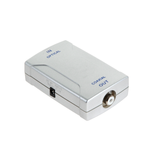 Connectors // Different Audio, Video, Data connection plug and sockets // Przejściówka, konwerter sygnału  optyczny na telewizyjny z zasilaniem