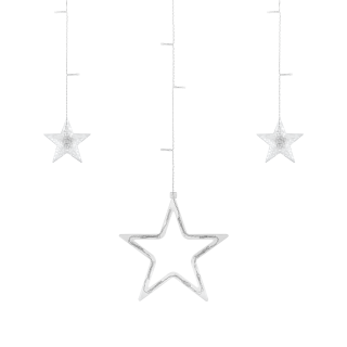 LED apšvietimas // Dekoratyvinis ir kalėdinis apšvietimas // Kurtyna - gwiazdy - ciepłe białe, 230V
