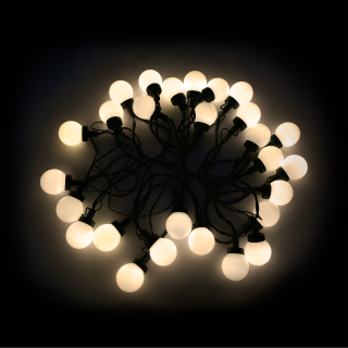 LED apšvietimas // Dekoratyvinis ir kalėdinis apšvietimas // Lampki choinkowe zewnętrzne Rebel- girlanda (kule) , ciepłe białe, 230V