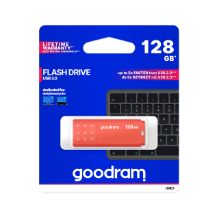 Ulkoiset tietovälineet // USB-muistitikut // Pendrive Goodram USB 3.2 128GB pomarańczowy