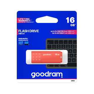 Ārējās datu glabāšanas iekārtas // USB Flash Atmiņa // Pendrive Goodram USB 3.2 16GB pomarańczowy