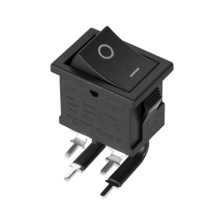 SALE // Złącze przełącznik kołyskowy prostokątny 0-1, 4pin 6A/250V kątowy