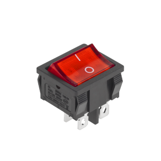 Electric Materials // Сlearance sale // Złącze przełącznik prost.szer.4 pin poświetlany 230V czerwony