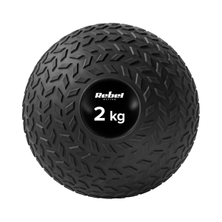 Sporto ir aktyvaus poilsio // Sport Equipment // Mała piłka lekarska do ćwiczeń rehabilitacyjna Slam Ball 23cm 2kg, REBEL ACTIVE