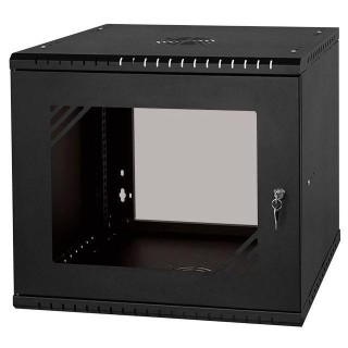 Stalflex Komutācijas skapis 19" 9U  450mm  stikla durvis  melns RC19-9U-450GB