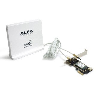 Alfa Network Alfa Wi-Fi 6E PCIe Card with Panel Antenna AIT-AX210-EZ