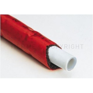 PE-X/AL/PE-X caurule ar izolāciju D20x2.0, sarkana (50m),AL-Cobrapex Daudzslāņu caurule PE-X/AL/PE-X ar sarkanu izolāciju, ruļļos