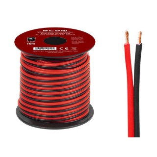 Akustiskais audio sistēmu kabelis un vads. Skaļruņu kabelis // 73-332# Przewód głośnikowy 2x0,50mm czarno-czerwony 10m