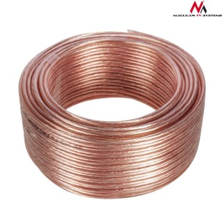 Acoustic audio systems cable and wire. Speaker cable // Kabel przewód głośnikowy transparent PVC Maclean, 2*1.5mm2 / 48*0.20 CCA 3,5*7,0mm, 25m, MCTV-510