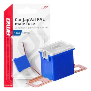 Car and Motorcycle Products, Audio, Navigation, CB Radio // Car Electronics Components : Installation Cables : Fuses : Connectors // Bezpiecznik samochodowy japval pal męski 48mm 100a amio-03424