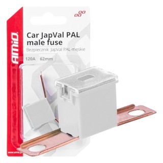 Car and Motorcycle Products, Audio, Navigation, CB Radio // Car Electronics Components : Installation Cables : Fuses : Connectors // Bezpiecznik samochodowy japval pal męski 62mm 120a amio-03434