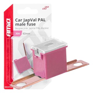Car and Motorcycle Products, Audio, Navigation, CB Radio // Car Electronics Components : Installation Cables : Fuses : Connectors // Bezpiecznik samochodowy japval pal męski 62mm 30a amio-03427