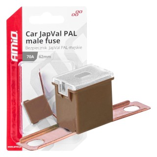 Car and Motorcycle Products, Audio, Navigation, CB Radio // Car Electronics Components : Installation Cables : Fuses : Connectors // Bezpiecznik samochodowy japval pal męski 62mm 70a amio-03431