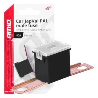 Car and Motorcycle Products, Audio, Navigation, CB Radio // Car Electronics Components : Installation Cables : Fuses : Connectors // Bezpiecznik samochodowy japval pal męski 62mm 80a amio-03432