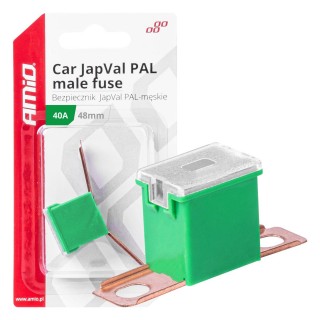 Car and Motorcycle Products, Audio, Navigation, CB Radio // Car Electronics Components : Installation Cables : Fuses : Connectors // Bezpiecznik samochodowy japval pal męskil pal 48mm 40a amio-03419