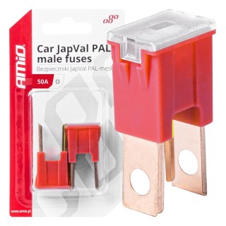 Car and Motorcycle Products, Audio, Navigation, CB Radio // Car Electronics Components : Installation Cables : Fuses : Connectors // Bezpieczniki samochodowe japval pal męskie 2 szt. 50a amio-03399