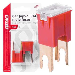 Car and Motorcycle Products, Audio, Navigation, CB Radio // Car Electronics Components : Installation Cables : Fuses : Connectors // Bezpieczniki samochodowe japval pal męskie 2 szt. 50a amio-03408