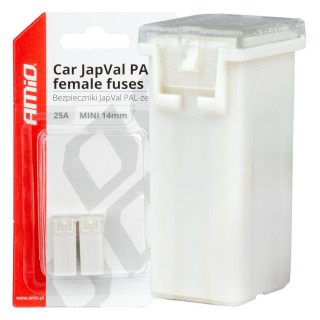 Car and Motorcycle Products, Audio, Navigation, CB Radio // Car Electronics Components : Installation Cables : Fuses : Connectors // Bezpieczniki samochodowe japval pal żeńskie 2 szt. 25a amio-03436