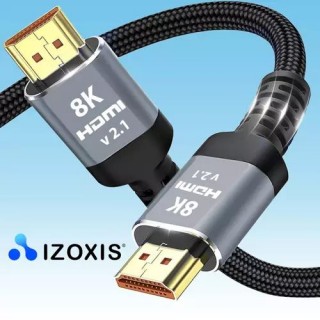 Koaksialinių kabelių sistemos // HDMI, DVI, AUDIO jungiamieji laidai ir priedai // Kabel HDMI 2.1 2m Izoxis 19909