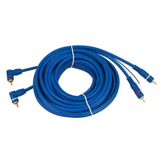 Koaksialinių kabelių sistemos // HDMI, DVI, AUDIO jungiamieji laidai ir priedai // 8676# Przyłącze 2xrca 6mm  5m złote kątowe + sterownik