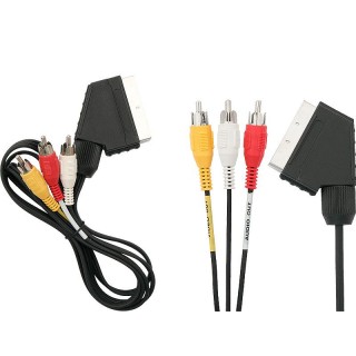 Koaksialinių kabelių sistemos // HDMI, DVI, AUDIO jungiamieji laidai ir priedai // 2631# Przyłącze euro-3 rca 1,5m