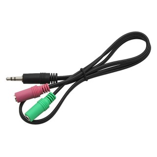 Koaksiālo kabeļi 75 Ohm, 50 Ohm un Televīzijas aksesuāri // HDMI, DVI, Audio savienotājkabeļi un aksesuāri // 3424# Przyłącze wtyk 3,5st-2xgniazdo 3,5st 1,5m