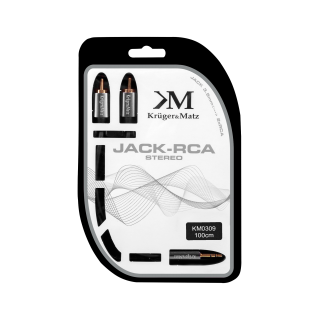 Koaksiaalvõrgud // HDMI, DVI, AUDIO ühenduskaablid ja tarvikud // Kabel wtyk jack 3.5 - 2RCA stereo 1.0m Kruger&amp;Matz