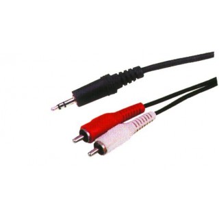Koaksialinių kabelių sistemos // HDMI, DVI, AUDIO jungiamieji laidai ir priedai // KPO2747-1,5 Kabel jack 3,5 - 2 x rca 1,5m