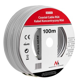 Cables // Coaxial Cables // Kabel  koncentryczny Maclean, Przewód antenowy satelitarny, 1.0CCS RG6, 100M, MCTV-572