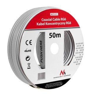 Cables // Coaxial Cables // Kabel przewód koncentryczny antenowy/satelitarny Maclean, 1.0CCS RG6, 50M, MCTV-571