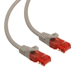 LAN tinklai // Komutaciniai - jungiamieji laidai // MCTV-300 S 47257 Przewód kabel patchcord UTP cat6 wtyk-wtyk 0,5m szary