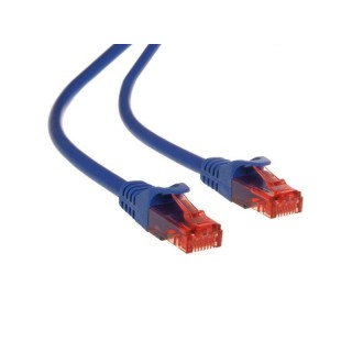 LAN datortīkli // Savienotājvadi (patch cords) Datortīkliem | LAN komutācijas kabeļi // MCTV-301 N 47262 Przewód kabel patchcord UTP cat6 wtyk-wtyk 1m niebieski