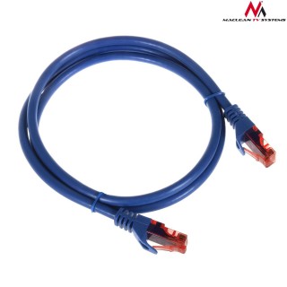 LAN tinklai // Komutaciniai - jungiamieji laidai // MCTV-301 N 47262 Przewód kabel patchcord UTP cat6 wtyk-wtyk 1m niebieski