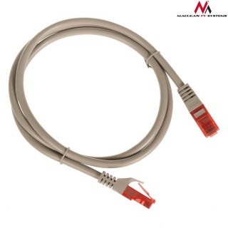 LAN tinklai // Komutaciniai - jungiamieji laidai // MCTV-301 S 47264 Przewód kabel patchcord UTP cat6 wtyk-wtyk 1m szary